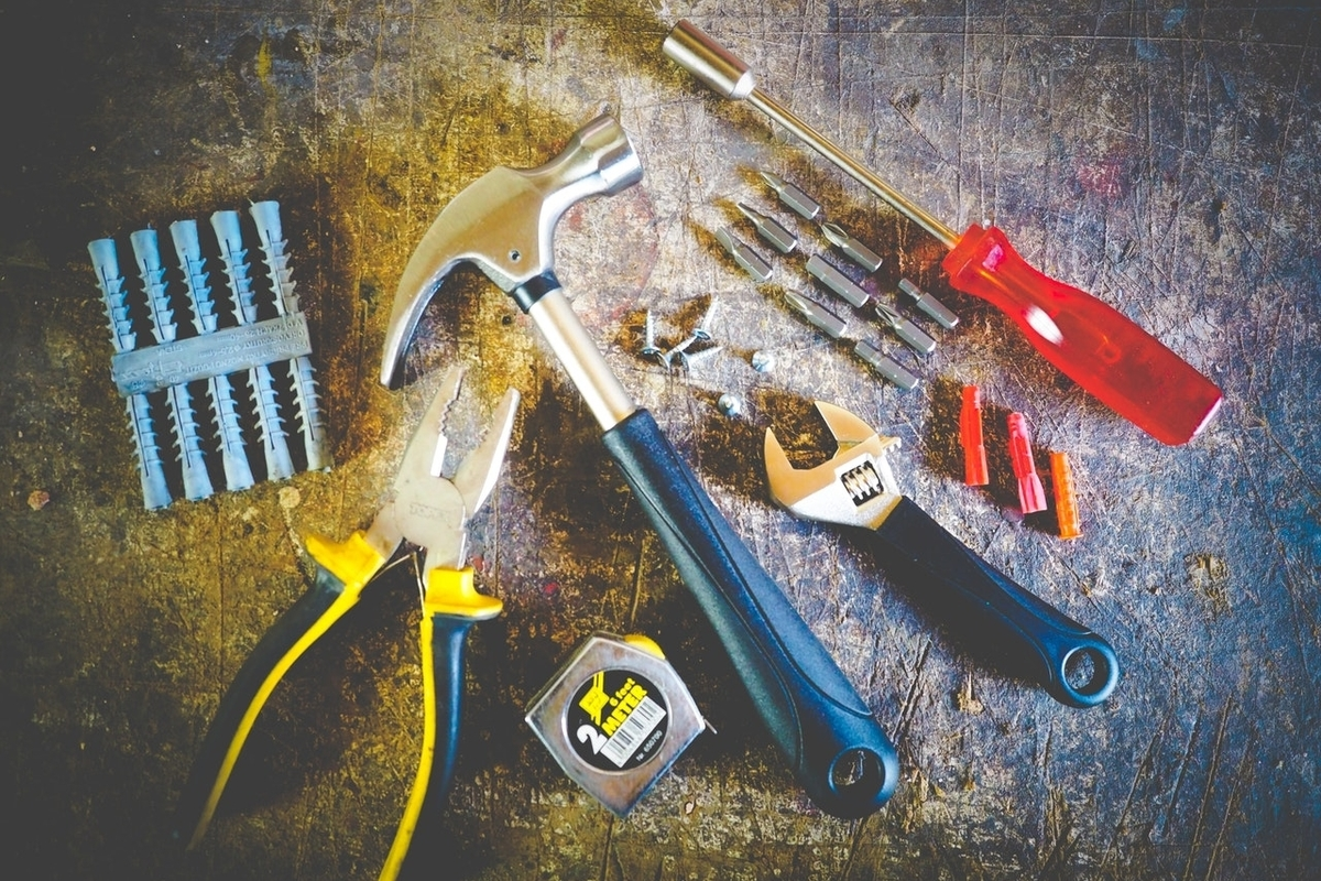 A selection of household tools.