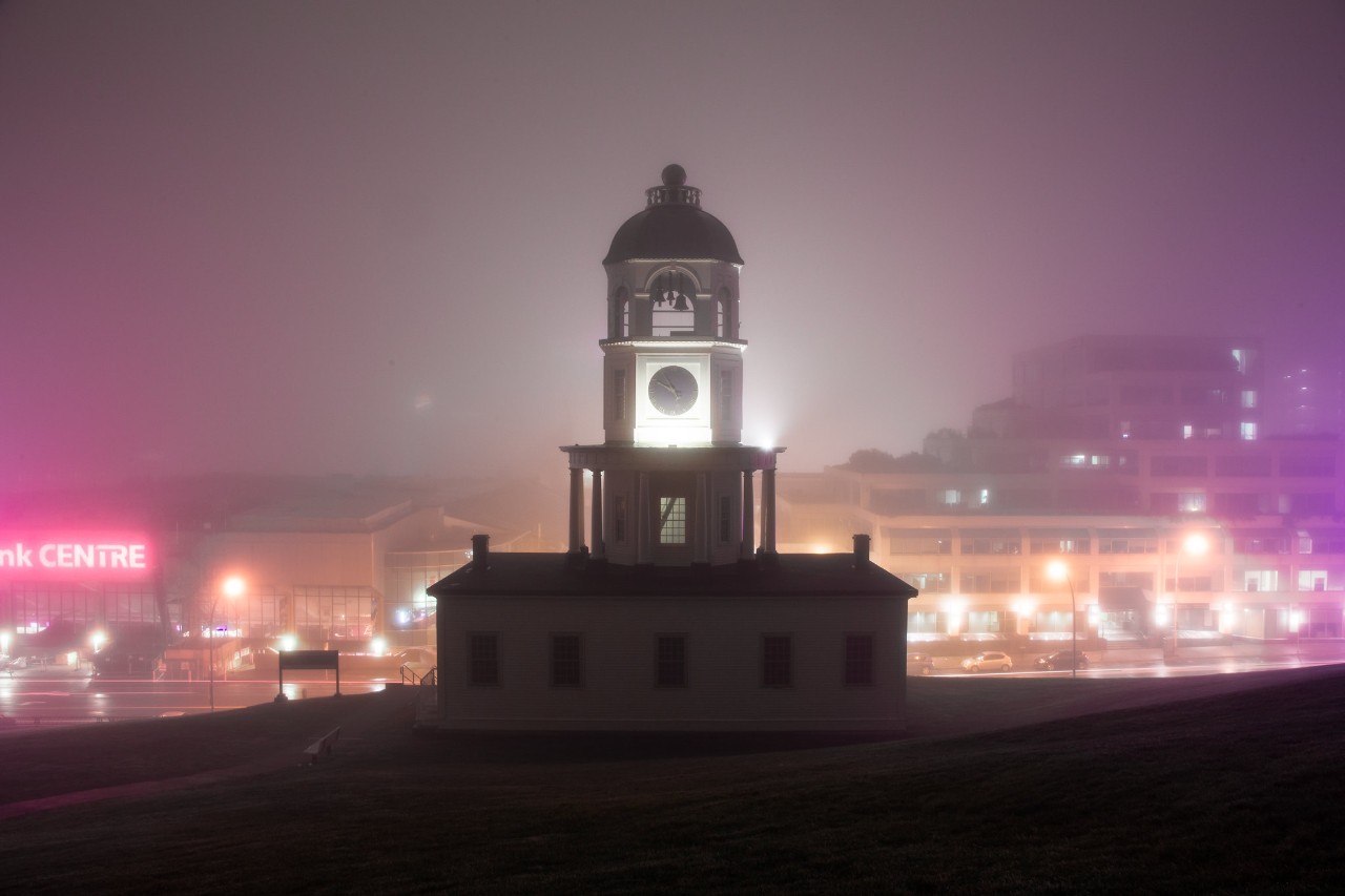Halifax Town Clock at night (photo: Jason Petersson)